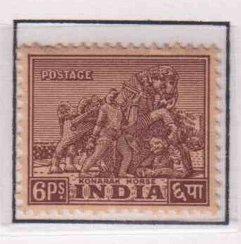 India 1949 Definitive 1st Series Powerful Horse 6p MNH