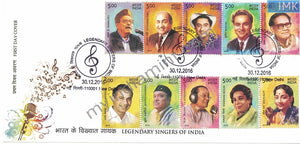 India 2016 Legendary Singers 10v Set (Fdc)