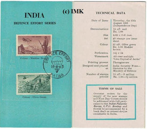 India 1963 Defence Campaign 2v Set (Cancelled Brochure)