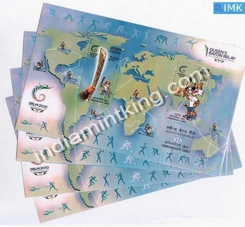 India 2010 Queen Baton Relay MNH Miniature Sheet - buy online Indian stamps philately - myindiamint.com