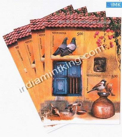India 2010 Pigeon & Sparrow MNH Miniature Sheet - buy online Indian stamps philately - myindiamint.com