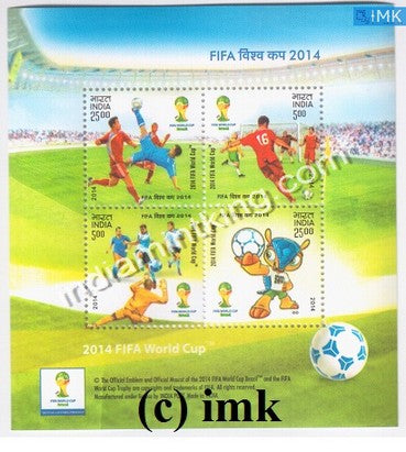 India 2014 FIFA World Cup MNH Miniature Sheet - buy online Indian stamps philately - myindiamint.com