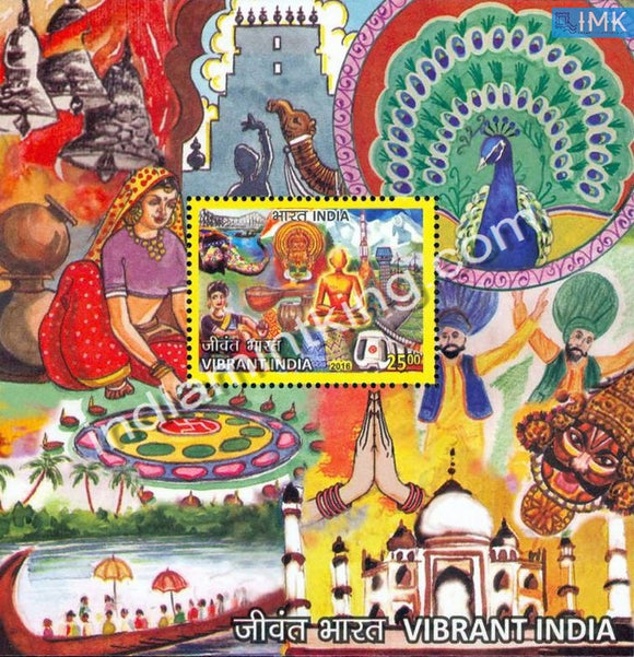India 2016 Vibrant India MNH Miniature Sheet - buy online Indian stamps philately - myindiamint.com
