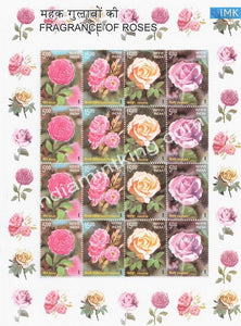 India MNH 2007 Fragrance Of Roses Sheetlet - buy online Indian stamps philately - myindiamint.com