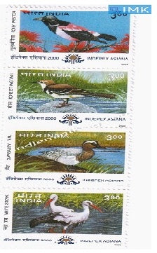India MNH 2000 Migratory Birds (Vertical Setenant)  Setenant - buy online Indian stamps philately - myindiamint.com