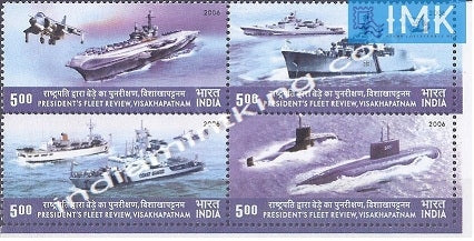 India MNH 2006 Presidents Fleet Review (Normal Setenant)  Setenant - buy online Indian stamps philately - myindiamint.com