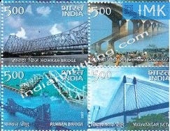 India MNH 2007 Landmark Bridges Of India MNH (Block Setenant)  Setenant - buy online Indian stamps philately - myindiamint.com