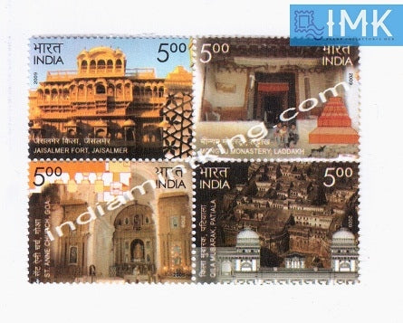 India MNH 2009 Preservation Of Heritage Monuments By Intach  Setenant - buy online Indian stamps philately - myindiamint.com