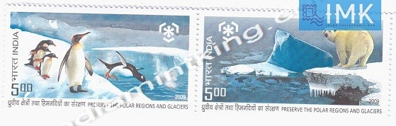 India MNH 2009 Preserve The Polar Region & Glaciers  Setenant - buy online Indian stamps philately - myindiamint.com