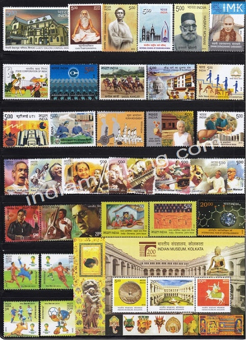MNH India Complete Year Pack - 2014 - buy online Indian stamps philately - myindiamint.com