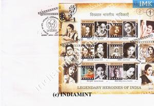 India 2011 Legendary Heroines Of India Non-Official Cover (Miniature on FDC) #MSC 3 - buy online Indian stamps philately - myindiamint.com