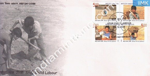 India 2006 Stop Child Labour (Setenant FDC) - buy online Indian stamps philately - myindiamint.com