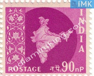 India MNH Definitive 3rd Series Map Wmk Ashokan 90np - buy online Indian stamps philately - myindiamint.com