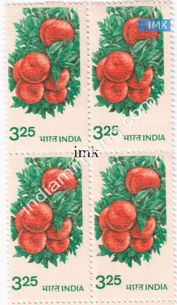 India MNH Definitive 6th Series Oranges 3.25 (Block B/L 4) - buy online Indian stamps philately - myindiamint.com