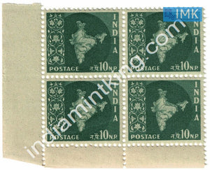 India MNH Definitive 3rd Series Map Wmk Ashokan 10np (Block B/L 4) - buy online Indian stamps philately - myindiamint.com