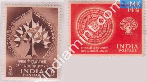 India 1956 MNH Buddha Jayanti Set Of 2v - buy online Indian stamps philately - myindiamint.com