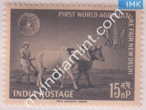 India 1959 MNH  World Agriculture Fair (Farmer With Bullocks) - buy online Indian stamps philately - myindiamint.com