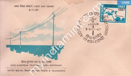India 1967 FDC Indo-European Telegraph Service (FDC) - buy online Indian stamps philately - myindiamint.com