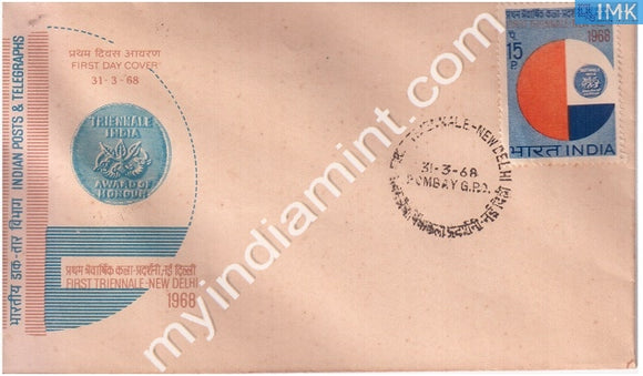 India 1968 FDC First Triennale (FDC) - buy online Indian stamps philately - myindiamint.com