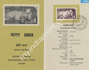 India 1966 Dr. Homi Jehangir Bhabha (Cancelled Brochure) - buy online Indian stamps philately - myindiamint.com