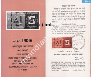 India 1969 International Labour Organization (ILO) (Cancelled Brochure) - buy online Indian stamps philately - myindiamint.com