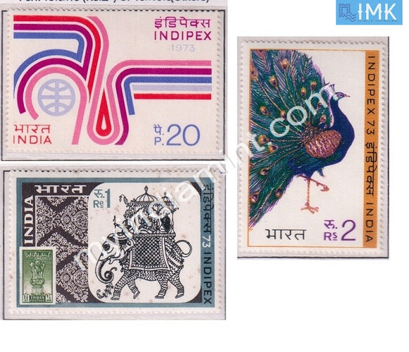 India 1973 MNH Indipex-73 Exhibition 3V Set - buy online Indian stamps philately - myindiamint.com