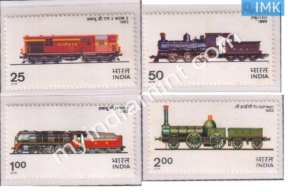 India 1976 MNH Indian Locomotives 4V Set - buy online Indian stamps philately - myindiamint.com
