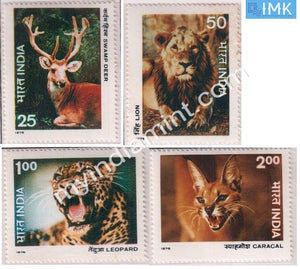 India 1976 MNH Indian Wild Life 4V Set - buy online Indian stamps philately - myindiamint.com