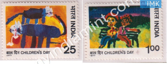 India 1977 MNH National Children's Day 2 Set - buy online Indian stamps philately - myindiamint.com
