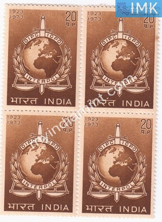 India 1973 MNH 50Th Anniv Of Interpol (Block B/L 4) - buy online Indian stamps philately - myindiamint.com