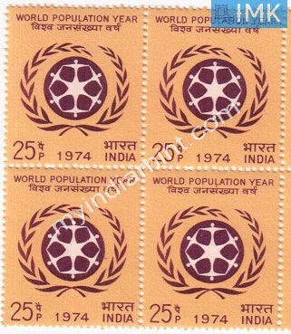 India 1974 MNH World Population Year (Block B/L 4) - buy online Indian stamps philately - myindiamint.com