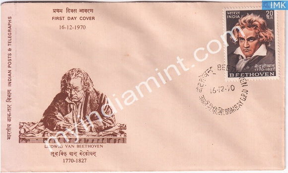 India 1970 Ludwig Van Beethoven (FDC) - buy online Indian stamps philately - myindiamint.com