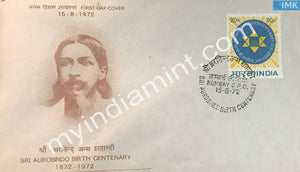 India 1972 Sri Aurobindo (FDC) - buy online Indian stamps philately - myindiamint.com