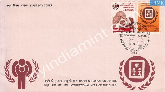 India 1979 International Year Of Child 2V Set (FDC) - buy online Indian stamps philately - myindiamint.com