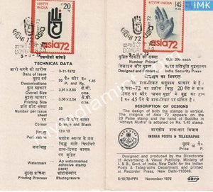 India 1972 Asia-72 Trade Fair 2V Set (Cancelled Brochure) - buy online Indian stamps philately - myindiamint.com