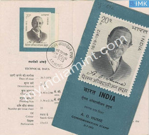 India 1973 Allan Octavian Hume (Cancelled Brochure) - buy online Indian stamps philately - myindiamint.com