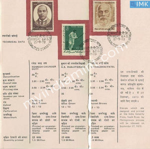 India 1973 Romesh Chunder Dutt Ranjitsinhji ithalbhai Patel Set of 3v (Cancelled Brochure) - buy online Indian stamps philately - myindiamint.com