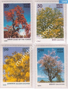 India 1981 MNH Indian Flowering Trees Set Of 4v - buy online Indian stamps philately - myindiamint.com