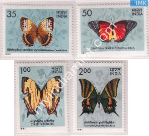 India 1981 MNH Indian Butterflies Set Of 4v - buy online Indian stamps philately - myindiamint.com