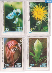 India 1982 MNH Himalayan Flowers Set Of 4v - buy online Indian stamps philately - myindiamint.com