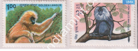 India 1983 MNH Indian Primates Set Of 2v Golden Langur - buy online Indian stamps philately - myindiamint.com