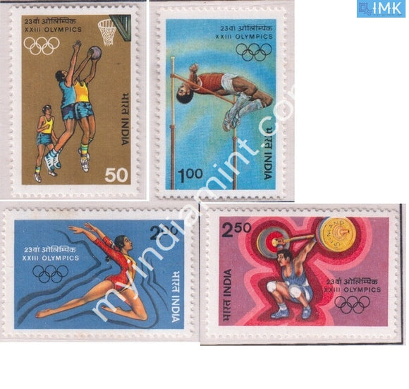 India 1984 MNH Xxiii Olympic Games Los Angeles Set Of 4v - buy online Indian stamps philately - myindiamint.com