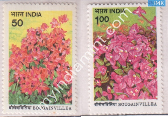 India 1985 MNH Bougainvillea Set Of 2v - buy online Indian stamps philately - myindiamint.com