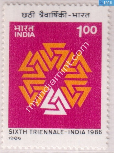 India 1986 MNH 6th Triennale Art Exhibition - buy online Indian stamps philately - myindiamint.com