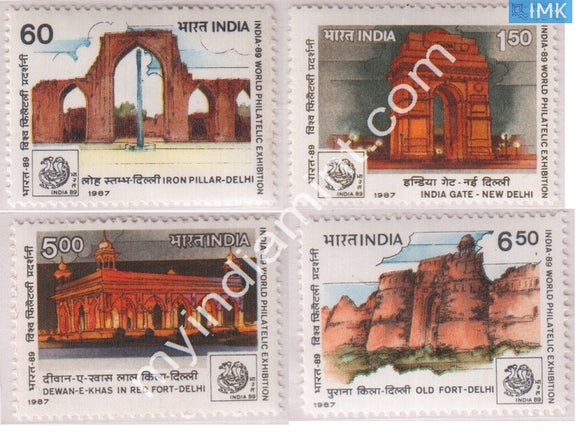 India 1987 MNH International Stamp Exhibition Landmarks Set Of 4v - buy online Indian stamps philately - myindiamint.com