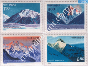 India 1988 MNH Himalayan Peaks Set Of 4v - buy online Indian stamps philately - myindiamint.com