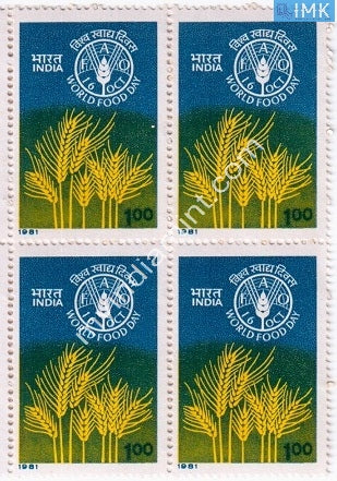 India 1981 MNH World Food Day (Block B/L 4) - buy online Indian stamps philately - myindiamint.com