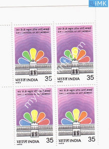 India 1982 MNH Sir JJ School Of Art Bombay (Block B/L 4) - buy online Indian stamps philately - myindiamint.com