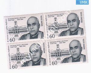 India 1987 MNH Dr. Rajah Sir Muthiah Chettiar (Block B/L 4) - buy online Indian stamps philately - myindiamint.com