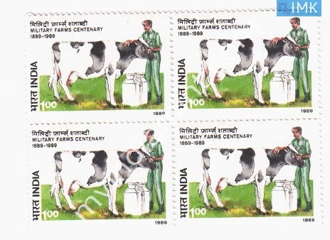 India 1989 MNH Military Farms Centenary (Block B/L 4) - buy online Indian stamps philately - myindiamint.com